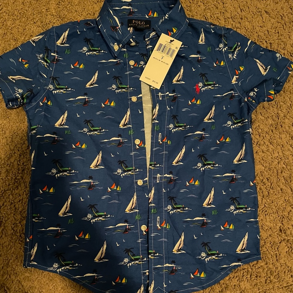 Boys Ralph Lauren button down shirt. New!!
